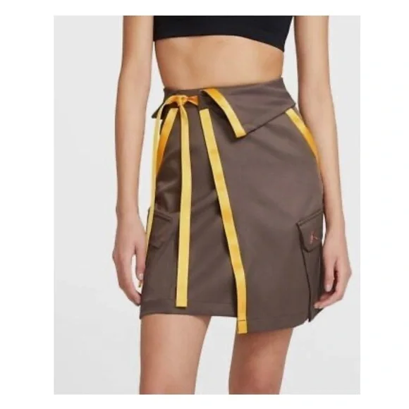 NIKE Women's AIR JORDAN Future Primal Utility Wrap Skirt NWT Brown Sz XS - Picture 1 of 15